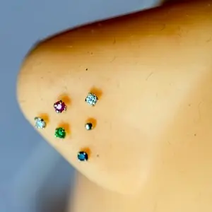 Assorted Sterling Silver Nose Jewelry with Display Box