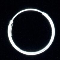 Sterling Silver 1.3mm Continuous Tube Hoop 12mm Diameter
