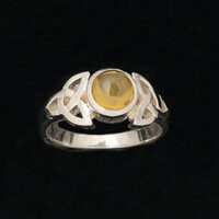 Sterling Silver Celtic with Amber Ring