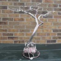 Handcrafted Gemstone Display Trees with Rose Quartz