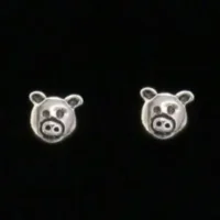 Sterling Silver "Piggy" Stud Earring