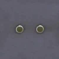 Sterling Silver 4mm Bezel with Idocrase Stud Earrings