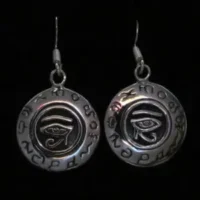 Sterling Silver Small Zodiac with Eye of Ra/Horus Dangle Earring