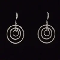 Sterling Silver Ecliptic Dangle Earrings w/ Rhodium Overlay