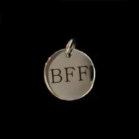 Stainless Steel 20mm "BFF" Disc Pendant