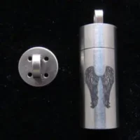 Stainless Steel Small Angel Wing Aroma Therapy Chamber Pendant