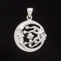 Sterling Silver Celestial Scene Pendant