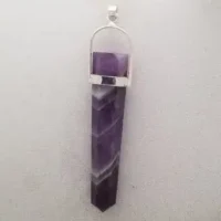 SS CHEVRON AMETHYST PENDANT