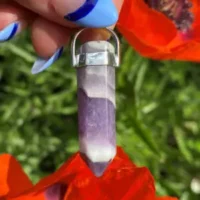 Sterling Silver Chevron Amethyst Point Pendant