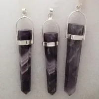 SS CHEVRON AMETHYST PENDANT