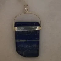 SS LAPIS SLAB CUT PENDANT