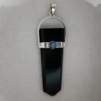 Black Onyx Slab with 5mm Moonstone