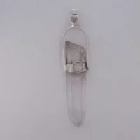 Sterling Silver Natural Himalayan Quartz Point with Moonstone Pendant
