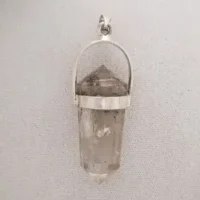 SS SMOKEY QUARTZ VOGEL PENDANT