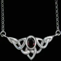 Sterling Silver Celtic Oval with Garnet Pendant