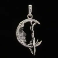 Sterling Silver Moon Man on Woman Pendant