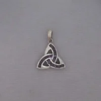 Sterling Silver Triquetra with Amethyst Medium Pendant