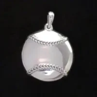 Sterling Silver Baseball Pendant- Large