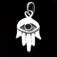 Sterling Silver Hamsa with Eye Pendant