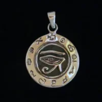 Sterling Silver Zodiac with Eye of Horus-Large Pendant