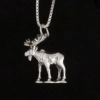 Sterling Silver Moose Pendant