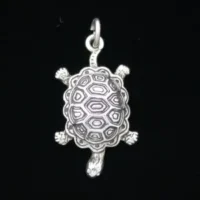 Sterling Silver Box Turtle Pendant