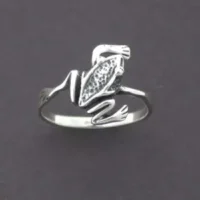Sterling Silver Frog-Dark Body Ring