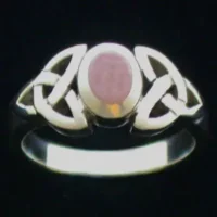 Sterling Silver Celtic with Pink Mother of Pearl Ring