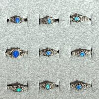 Sterling Silver Bezel Set Opal Ring Assortment - 12 PCS.
