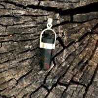 Sterling Silver Bloodstone Point Pendant