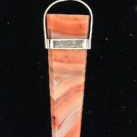 Sterling Silver Banded Carnelian Slab Pendant