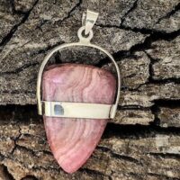 Sterling Silver Rhodochrosite Shield Pendant