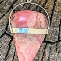 Sterling Silver Rhodochrosite Spear-Point Pendant