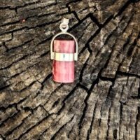 Sterling Silver Rhodochrosite Barrel Pendant