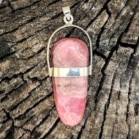 Sterling Silver Oval Rhodochrosite Teardrop Pendant