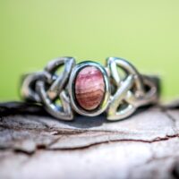 Sterling Silver Celtic with Rhodochrosite Ring