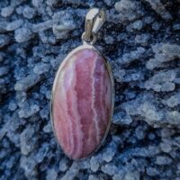 Sterling Silver Rhodochrosite Oval Pendant